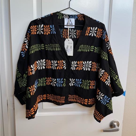 Pearl and Caviar Black Embroidered Shirt - Picture 2 of 12